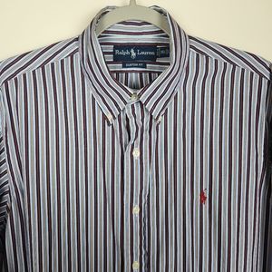 Ralph Lauren Men's Shirt Long Sleeve Button Down Striped Size L Large